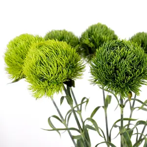 K154 Artificial Flowers Onion Balls Artificial Fur Ball Green Dianthus Flower for Indoor Decoration