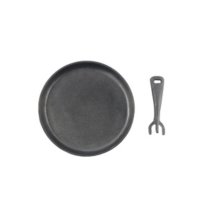 Poêle à crêpes en fonte pré-assaisonnée à poignée unique, plaque <span class=keywords><strong>de</strong></span> cuisson plate, poêle à crêpes, tortillas, dosas, tawa, pour cuisinière à gaz et à induction - Product Image 2