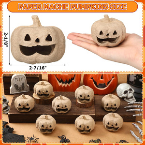 12 Pezzi di Zucche in Cartapesta 3D Ecologiche e Biodegradabili Certificate FSC, Non Finite, da Dipingere e <span class=keywords><strong>Decorare</strong></span> per <span class=keywords><strong>Halloween</strong></span> - Product Image 2