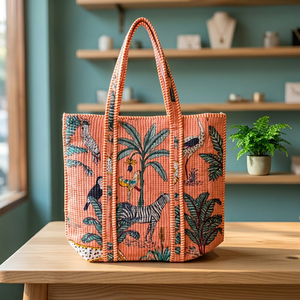 Bolsos de Viaje Acolchados en Oferta, Bolsos de Hombro Personalizados con Estampados Coloridos de Animales y Plantas, Bolsas de Compras para Uso en Todas las Estaciones - Product Image 2