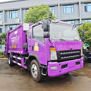 HOWO 8 Cubic Compression Garbage Truck with Rear Loading Bucket Lifter for 240L 660L Standard <b>Waste</b> Bins - Product Image 3