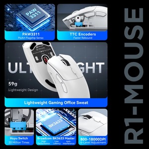Original VGN Lightweight Gaming Mouse Long Battery Life VXE MAD R Series Major 1K 8k Right Hand Direction - Product Image 5