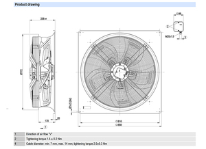 Ventilador axial de CA de 710 mm ebm-papst W6D710-GH03-03, ventilador de refrigeración industrial de alta resistencia para sistemas HVAC y torres de enfriamiento - Product Image 2