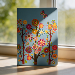 Bloc de Notas con Cubierta de PP Impresa con Diseño Floral Colorido y Patrón de Mariposas - Product Image 1