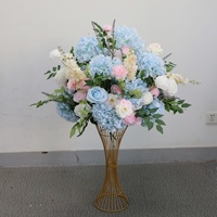 Boule de fleurs artificielles en soie blanche et multicolore, arrangement de centre de table pour mariage, Noël et décoration de remise de diplôme