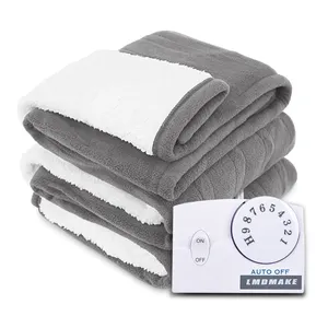 Manta térmica de doble uso King Manta eléctrica Soft Polar Fleece & Sherpa 10 niveles de calefacción 12 horas Apagado automático Lavable a máquina