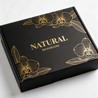 Boîte cadeau luxe en carton noir avec estampage à chaud Orchid, livraison express 72h, boîte d'expédition pour vêtements, étanche