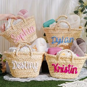 Bolso de Paja Tejido a Mano Personalizado con Nombre, Redondo, para Vacaciones en la Playa, Verano, Elegante, para Uso Diario - Product Image 2
