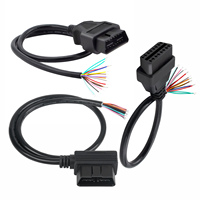 Port de remplacement OBD/OBDII pour ouvrir le câble J1962 OBD2 connecteur femelle au faisceau de câbles queue de cochon/queue de cochon avec support tresse en Nylon