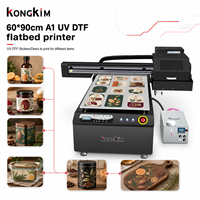 Imprimante à plat UV DTF Kongkim 6090 I1600 pour le bois, le cuir, le PVC et les cadeaux personnalisés