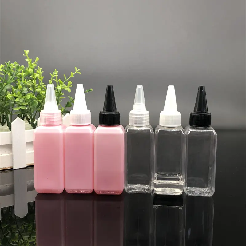 Cosmetic Packing 20ml 30ml 50ml 60ml Pink Clear sharp tongue Plastic dropper bottles liqued Sub bottle