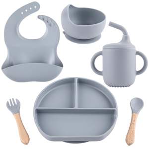 Meilleure vente : Ensemble d'alimentation en silicone pour bébé, kit de sevrage pour tout-petits, vaisselle pour bébé avec ventouse, kit de table à manger complet pour enfants - Product Image 5