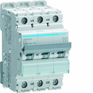 NBN340A Personalizzabile con Interruttore Automatico Miniaturizzato Hagers 10000A 15kA 3P curva B 40A 3M - Product Image 1