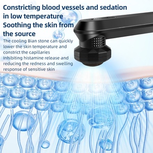 Appareil de lifting facial portatif 3-en-1 Kin Tightening, masseur chaud et froid infusé de minéraux, outil électronique de guérison par les pierres - Product Image 2