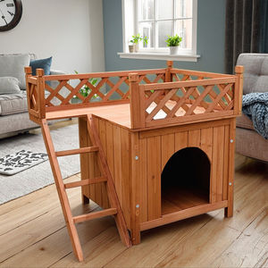 SDD001 Casas de mascotas personalizadas Muebles Cama de madera Casa de madera de lujo para mascotas Gato Perro Casa de madera maciza para perros Interior - Product Image 1