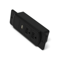 Multiprise électrique avec prises US/Canada, pour table, bureau, tête de lit, meubles, avec plaque métallique USB, multicolores