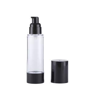 Black Airless Cosmetic <b>Dispenser</b> Skin Care Serum <b>Pump</b> <b>Bottles</b> Empty Plastic 15ml-120ml Lotion Screw Cap Sprayer - Product Image 1
