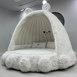 Lit pour chat Civet, design animal moderne <span class=keywords><strong>et</strong></span> simple, pour chambre de fille, lit rond en forme de maison d'arbre, rembourrage en peluche douce, meubles - Product Image 6