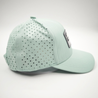 Casquette Snapback de Golf Personnalisée Sportive Motif Léopard Fruité en Polyester/Coton Dobby Argyle 6 Panneaux Imperméable Broderie Visière Plate Verte
