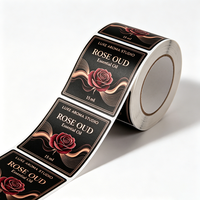 Solution d'étiquettes de parfum personnalisées TEDDY, film transparent BOPP, adhésif doré, étiquettes d'emballage pour flacons