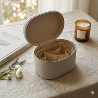 Trousse de Maquillage Cylindrique en Cuir PU, Organisateur de Toilette Étanche, Trousse de Voyage de Luxe, Boîte de Rangement Cylindrique pour Cosmétiques