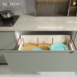 Sofeyia completo di lusso moderno laccato opaco Design della cucina include rubinetto lavello cassetto cerniera scorrevole - Product Image 3