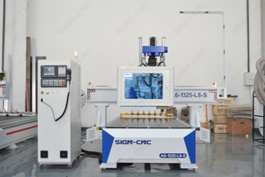 Machine de nesting CNC 1300x2500mm avec <span class=keywords><strong>broche</strong></span> refroidie par air 9KW ATC, scie rotative automatique, table à vide et réducteur japonais pour le bois - Product Image 2
