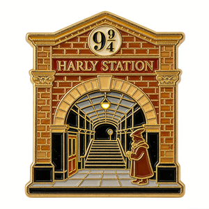 Enamel Metal <b>Pin</b> Castle Scene Brooch Gold Tone Single Side <b>Badge</b> for Clothing Bag Gift - Product Image 3