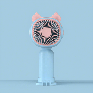 Portable Fan With Animal Ear and Belt Support Hand-held Rechargeable Handheld Fan Cute <b>USB</b> Charging <b>Mini</b> Pocket Fan - Product Image 1