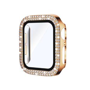 Para Apple Watch Series 4 / 5 / 6 / SE (2022) 44mm Rhinestone Decor Galvanoplastia PC Watch Case con vidrio templado - Product Image 3