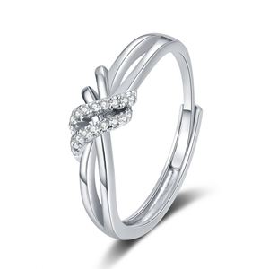 Anillos De Pareja Platinum Plated Knot Shiny Starry <b>Couple</b> <b>Ring</b> for Bridal Women Romantic Wedding Adjustable Opening <b>Ring</b> - Product Image 5