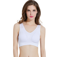 Soutien-gorge de sport confortable en nylon avec coussinets de poitrine, sans armatures, grande taille 4XL, style gilet, double couche, non convertible pour femme
