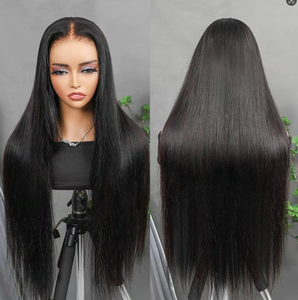 Nouvelle arrivée 9x6 sans colle HD prédécoupé noeuds blanchis brut cheveux vietnamiens dentelle frontale perruque os droite prêt à l'emploi perruques de cheveux humains - Product Image 4