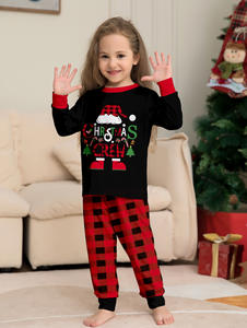 New Unique Parent-child Lounge Wear Couple Kid Bady <strong>Pet</strong> Sleepwear Santa Hat Monogrammed Plaid Family Christmas Pajamas Outfit - Product Image 5