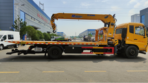 รถยกพ่วงแบบพื้นเรียบ Dongfeng Kinland 245 แรงม้า 10 ตัน พร้อมเครนยืดหดได้ 4 ท่อน 8 ตัน สำหรับกู้ภัยบนท้องถนน 1 คัน ลากได้ 2 คัน - Product Image 3