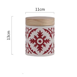 ชุดกระป๋องเซรามิกสำหรับใส่ชากาแฟน้ำตาลในครัวพร้อมฝาไม้ - Product Image 6