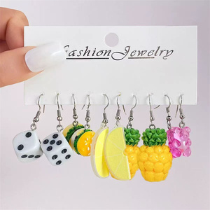 <span class=keywords><strong>Pendientes</strong></span> de Resina Multicolor para Mujer, Estilo Variado, Lindos <span class=keywords><strong>Pendientes</strong></span> Colgantes de Dibujos Animados, Joyería Hecha en China, Regalos - Product Image 2