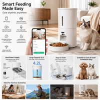 Distributeur automatique de nourriture pour animaux de compagnie intelligent avec caméra vidéo, écran LCD en acier inoxydable, WiFi, contrôle par application, portions de repas programmées