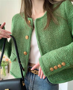 <span class=keywords><strong>Giacche</strong></span> di <span class=keywords><strong>Tweed</strong></span> invernali alla moda di migliore qualità Casual cardigan corti con bottoni Blazer eleganti cappotti corti lavorati a maglia da <span class=keywords><strong>donna</strong></span> - Product Image 2