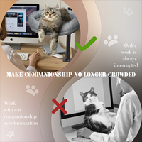 BunnyHi MW022 nouveauté chat lit bureau hauteur réglable 360 ° rotatif parfait bureau rond chat lit rond bureau chat bureau perchoir