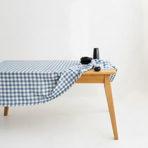 Light Blue Gingham Linen Tablecloth Handmade Natural Linen <b>Cloth</b> for Dining Wedding & Party Soft Linen <b>Cloth</b> for <b>Table</b> Covering - Product Image 1
