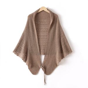 Chal Pequeño de Cachemira Pura de Alta Gama, Tejido, Estilo Nacional, para Invierno, Envoltura de Hombros para Aire Acondicionado, Cálido, Hueco y Holgado - Product Image 2