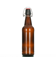 OSHOW Vente en gros 330ml 330cc Bouteilles de bière en verre ambré Bouteille de soda à long col avec couvercle couronne pour vin Verre vide transparent