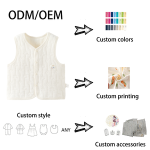 <span class=keywords><strong>Gilet</strong></span> matelassé pour bébé, automne-hiver, pour garçons et filles, vêtement d'extérieur <span class=keywords><strong>chaud</strong></span>, cardigan, <span class=keywords><strong>gilet</strong></span> à 3 couches, applique de dessin animé, boutons-pression, col rond - Product Image 2