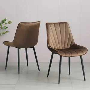 Home Furniture Luxury Velvet Restaurant Modern Design Nordic Upholstered Soft Fabric Dining Room Chairs For Restaurant