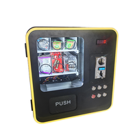 Mini distributeur automatique de table pour snacks, à monnayeur et cartes, en métal noir, personnalisable pour centre commercial