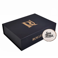 Emballage cadeau avec logo personnalisé boîte en carton magnétique en papier de luxe pour boucles d'oreilles bague collier bijoux
