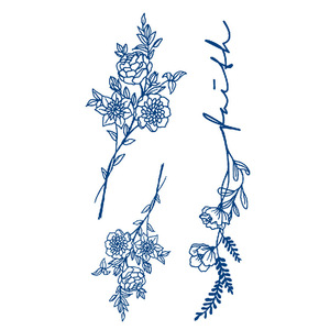 Tatuajes Temporales Semipermanentes a Base de Plantas, Color Azul, Resistentes al Agua, Ecológicos, con Logotipo Personalizado, Arte Corporal - Product Image 3