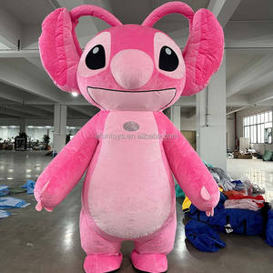 ชุดมาสคอตสติทช์เป่าลมแบบมืออาชีพสั่งทำได้ตามต้องการ ตัวละครการ์ตูนสีชมพู ชุดคอสเพลย์สำหรับขาย ขั้นต่ำ 1 ชิ้น - Product Image 1