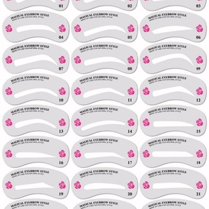 Lot de 24 pochoirs réutilisables pour sourcils – Guide de dessin et de façonnage DIY – Cartes de modèles pour maquillage des sourcils pour débutants - Product Image 1